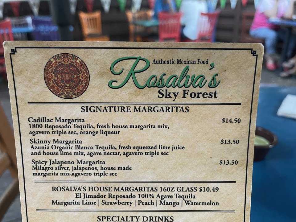 Mexican menu with tacos, tostadas, and tortas.
